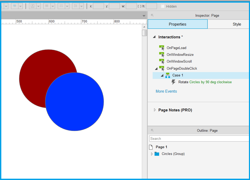 Axure RP 8 Action and rotate