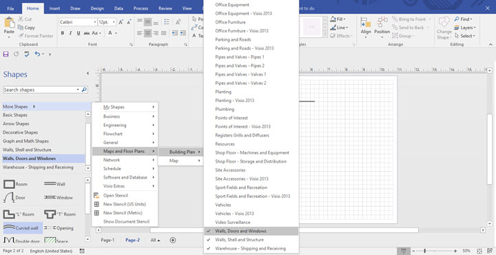 microsoft office drawing floor plans