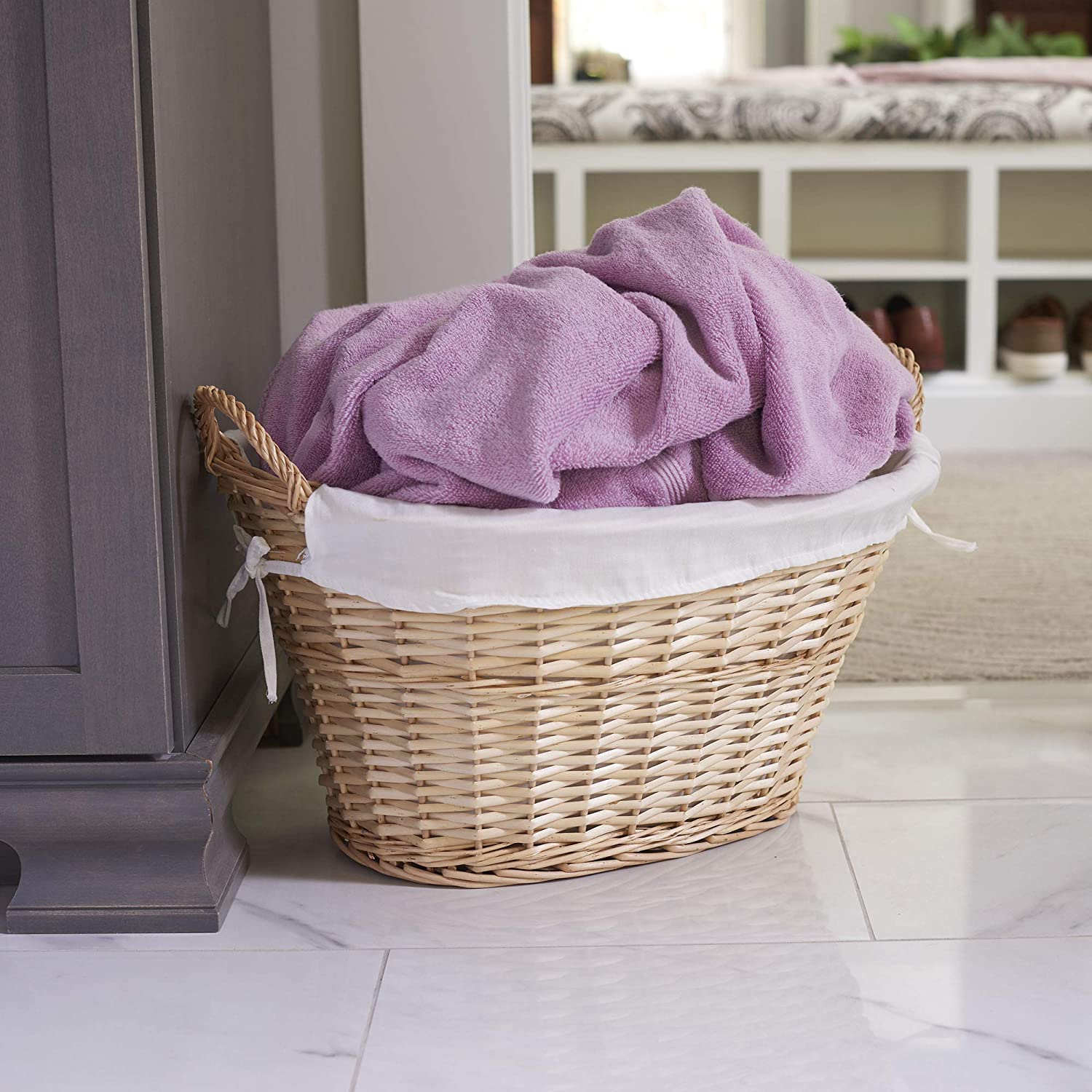 Wicker laundry baskets 