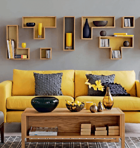 Try Grey and Yellow Living Room Combinations - Sevenedges