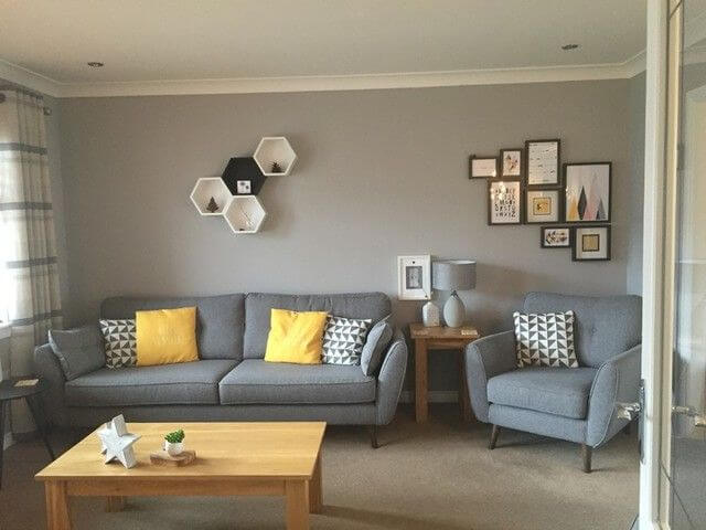 Yellow and Grey Living Room