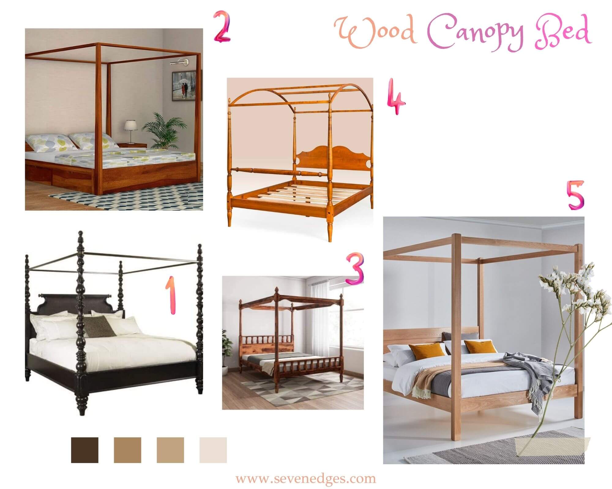 Wood Canopy Bed