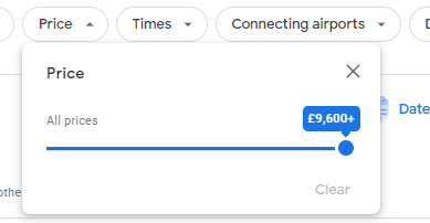 Google Flights Filter