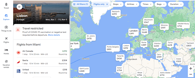 Google Flights Travel